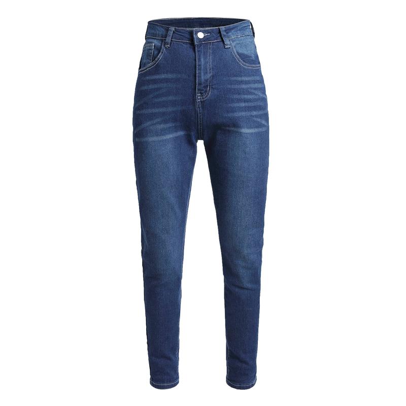 High Stretch Plus Size Women's Casual Jeans, Solid Button Fly High Rise Skinny flare  jeans